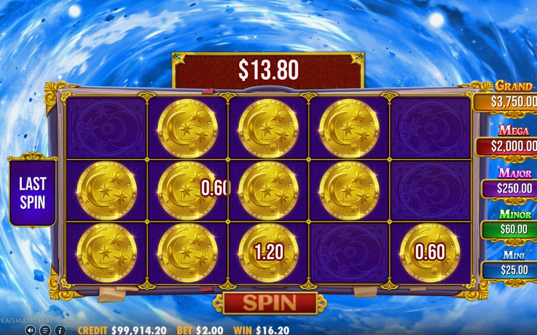 Respins Feature screen during the bonus mode