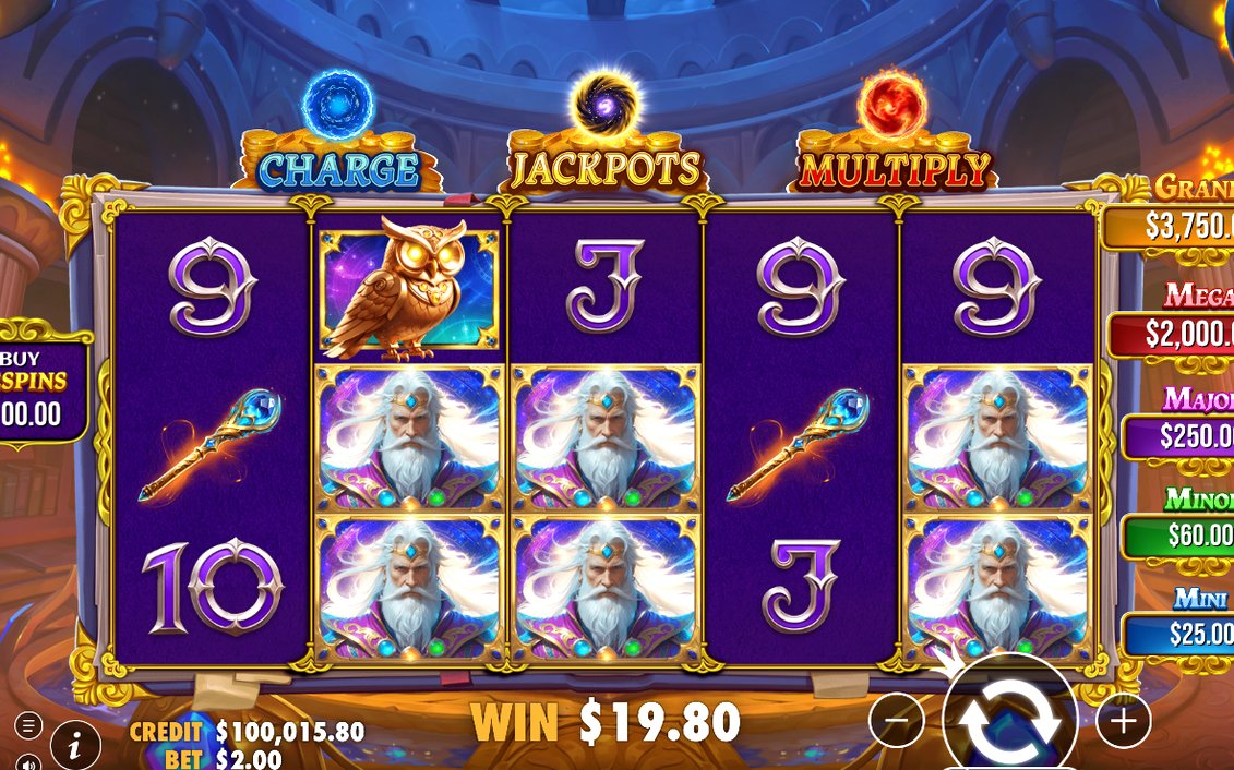 Base game reels with 50 fixed paylines